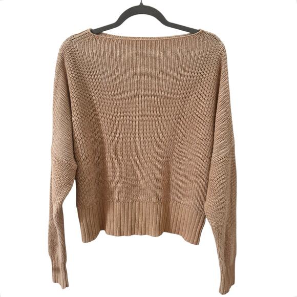 J. Crew Ribbed Funnelneck Sweater in Linen-Cotton Blend in Soft Khaki Bone Sz M - Picture 4 of 11